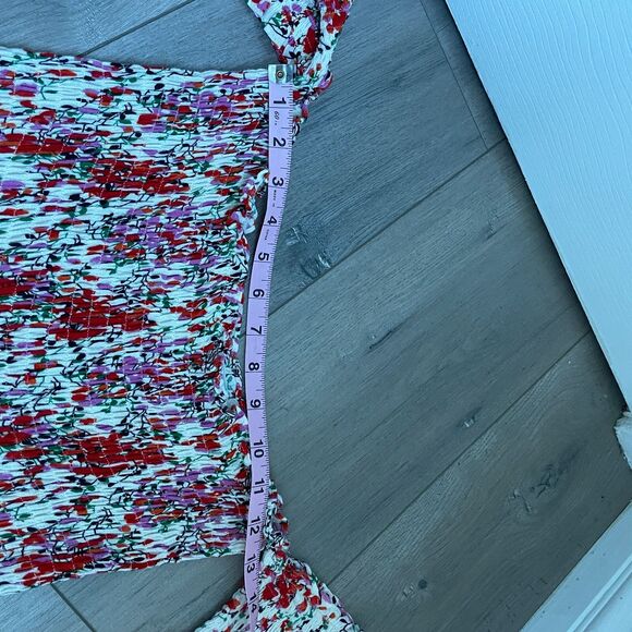 Lulus View From The Meadow Cream Floral Print Off The Shoulder Dress Size L - Picture 5 of 8